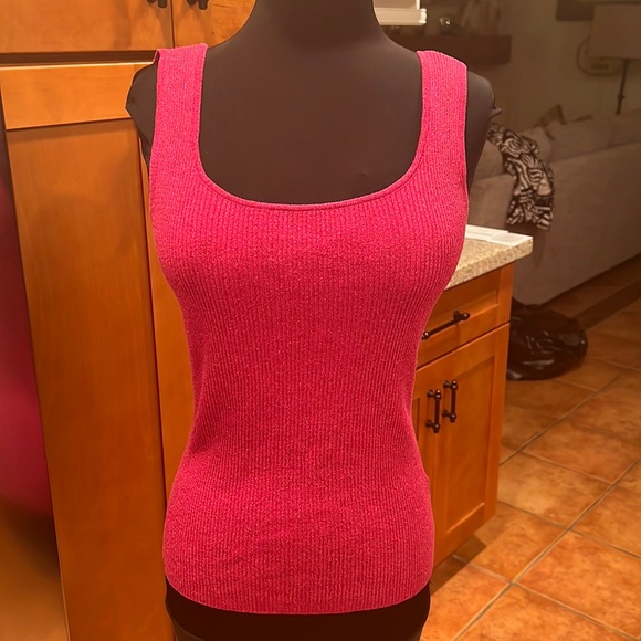 Fontana Tops - Tank Top- Fucshia - Shiny - Medium - Silk/Viscose/Lurex/Nylon/Spandex